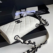Chanel Wallet Chain Woc White Black Caviar 19cm - 3
