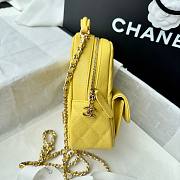 Chanel 24C Backpack Yellow Caviar 18x13x9cm - 6