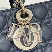 Dior Lady D-joy Bag Navy Blue Gold 26x13.5x5cm - 3