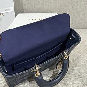 Dior Lady D-joy Bag Navy Blue Gold 26x13.5x5cm - 2