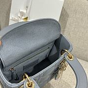 Dior Mini Lady Lambskin Blue Gold 17cm - 6