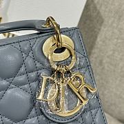 Dior Mini Lady Lambskin Blue Gold 17cm - 2