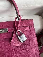 Hermes Kelly 25 Bag Rose Purple Silver 25cm - 6