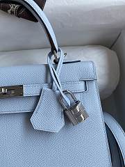 Hermes Kelly 25 Bag Light Blue Epsom Silver 25cm - 3
