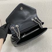 YSL Loulou Medium Bag Leather Black Silver 32x22x12cm - 4
