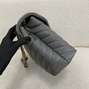 YSL Loulou Medium Bag Leather Grey Gold 32x22x12cm - 6