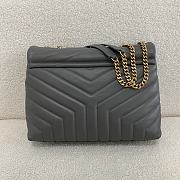 YSL Loulou Medium Bag Leather Grey Gold 32x22x12cm - 4