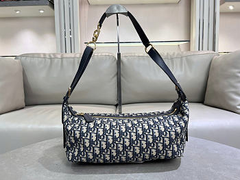 Dior Medium D-Journey Bag Blue Oblique 33x16x15cm