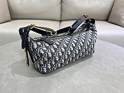 Dior Medium D-Journey Bag Blue Oblique 33x16x15cm - 4