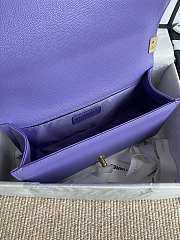 Chanel Leboy Bag Purple Caviar Gold Chevron 25cm - 6