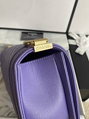Chanel Leboy Bag Purple Caviar Gold Chevron 25cm - 5