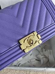 Chanel Leboy Bag Purple Caviar Gold Chevron 25cm - 2