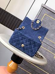 Chanel Flap Bag Blue Suede 20cm - 5