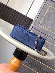 Chanel Flap Bag Blue Suede 20cm - 4