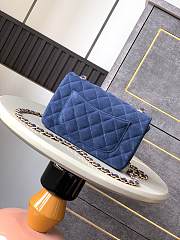 Chanel Flap Bag Blue Suede 20cm - 3