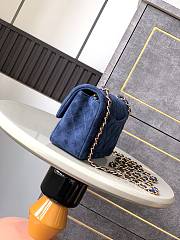 Chanel Flap Bag Blue Suede 20cm - 2