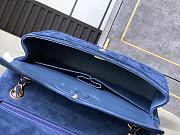 Chanel Flap Bag Blue Suede Gold 25cm - 6