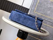 Chanel Flap Bag Blue Suede Gold 25cm - 5