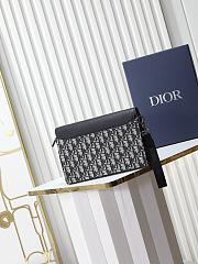 Dior Saddle A5 Triangle Pouch Beige Black 26x20.5x6.5cm - 4