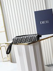 Dior Saddle A5 Triangle Pouch Beige Black 26x20.5x6.5cm - 3