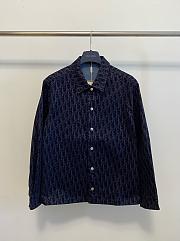 Dior Oblique Overshirt Blue Cotton-Blend Twill - 1
