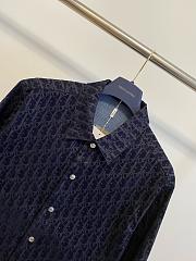 Dior Oblique Overshirt Blue Cotton-Blend Twill - 2