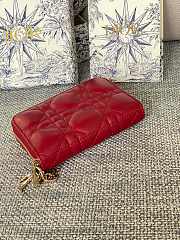 Dior Wallet Red Lambskin 11x8.5x2.5cm - 5