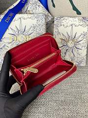 Dior Wallet Red Lambskin 11x8.5x2.5cm - 4