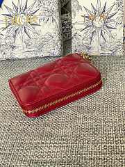 Dior Wallet Red Lambskin 11x8.5x2.5cm - 3