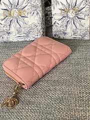 Dior Wallet Pink Lambskin 11x8.5x2.5cm - 4