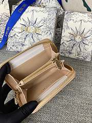 Dior Wallet Beige Lambskin 11x8.5x2.5cm - 5