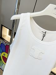 Celine Triomphe Tank Top Ribbed Silk Jersey - 4