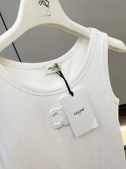 Celine Triomphe Tank Top Ribbed Silk Jersey - 3
