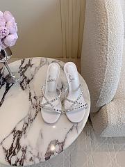 Christian Louboutin Tatoosh Spikes White Slide Sandals 8.5cm - 2