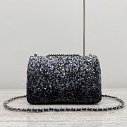 Chanel Flap Bag Sequins Black 20x15x7cm - 3