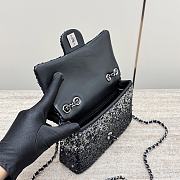 Chanel Flap Bag Sequins Black 20x15x7cm - 2