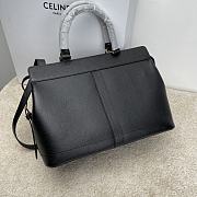 Celine Medium Cabas DE France Bag Black Leather 37x27x14cm - 3