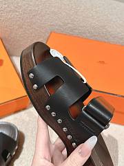 Hermes Kos Clog Black Slides  - 2