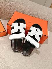Hermes Kos Clog White Slides - 5
