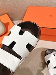 Hermes Kos Clog White Slides - 4