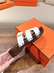 Hermes Kos Clog White Slides - 2