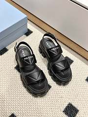  Prada Monolith Leather Platform Black Sandals - 1