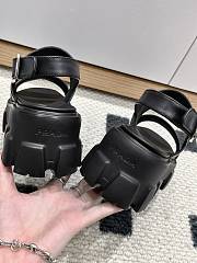  Prada Monolith Leather Platform Black Sandals - 5