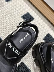  Prada Monolith Leather Platform Black Sandals - 4