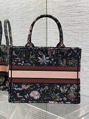 Dior Book Tote Black Multicolor Cabinet Motif 36x18x28cm - 2