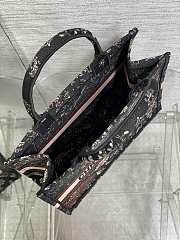 Dior Book Tote Black Multicolor Cabinet Motif 36x18x28cm - 5