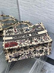 Dior Book Tote Beige Multicolor Cabinet Motif 36x18x28cm - 5