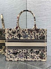 Dior Book Tote Beige Multicolor Cabinet Motif 36x18x28cm - 4