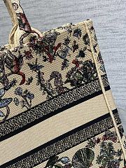 Dior Book Tote Beige Multicolor Cabinet Motif 36x18x28cm - 2