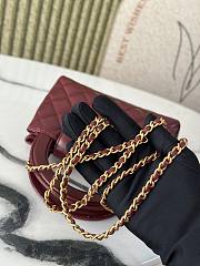 Chanel Kelly Shopper Red Wine Gold Bag 13x19x7cm - 5
